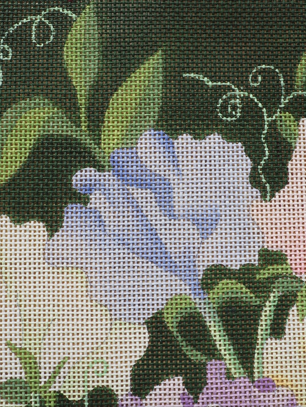 Dede Giant Sweet Pea 8992 Handpainted Needlepoint Canvas 14 in Large Floral Used - Picture 13 of 16